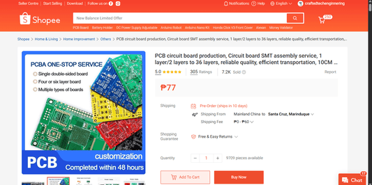 Step By Step Guide How to Order Custom PCB in Shopee