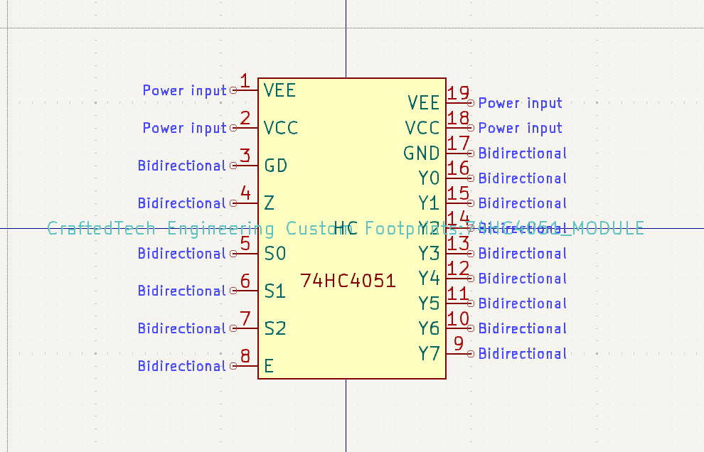 74HC4051_MODULE – KiCad Symbol, Footprint, and 3D STEP File