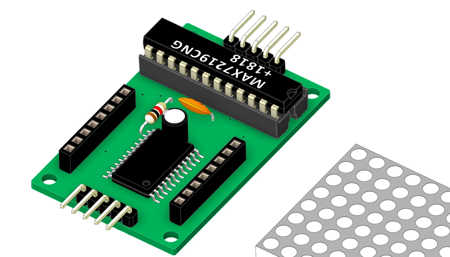 MAX7219 8×8 LED Matrix Module – STEP File (3D Model)