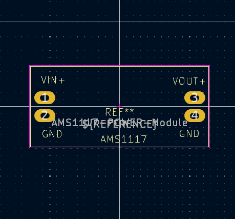 AMS1117 Power Module – KiCad Symbol, PCB Footprint, and 3D STEP Model
