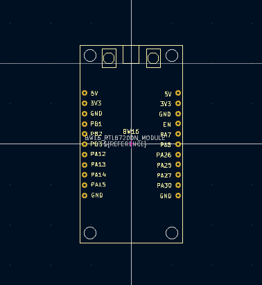 BW16 RTL8720DN Module – KiCad Symbol, PCB Footprint, and 3D STEP File