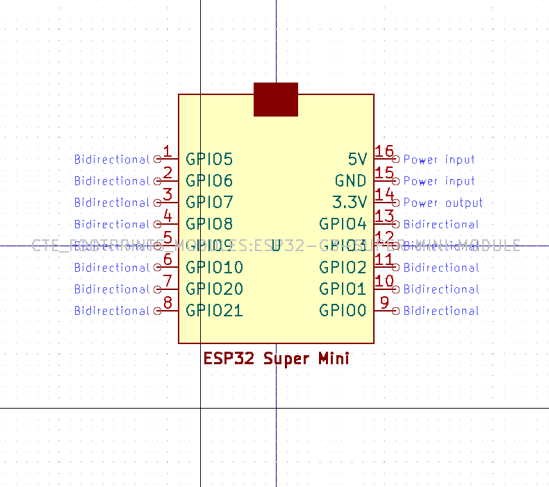 ESP32-C3-SUPER MINI MODULE KICAD STEP FILE, SYMBOL, AND FOOTPRINTS