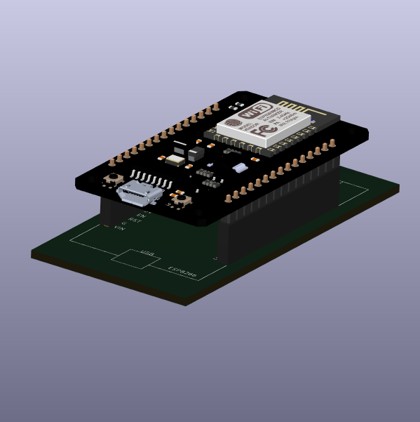 ESP8266 (30-Pin) – KiCad Symbol, PCB Footprint, and 3D STEP File