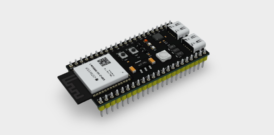 ESP32-S3 Development Board 2.4G Wifi Module 44 PINS STEP File