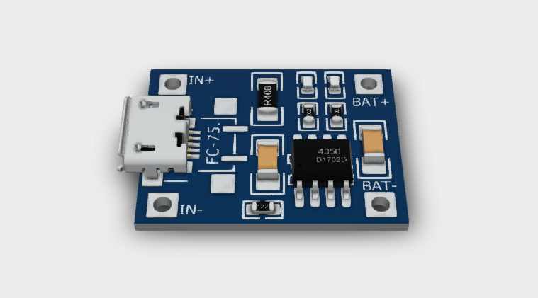 TP4056 Charger Module 3V OUT 3D STEP File