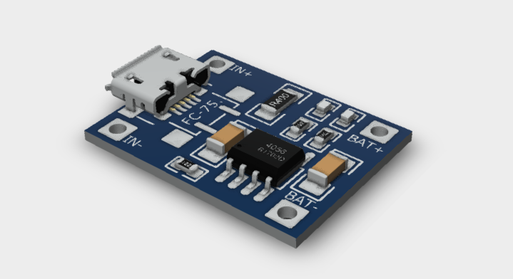 TP4056 Charger Module 3V OUT 3D STEP File
