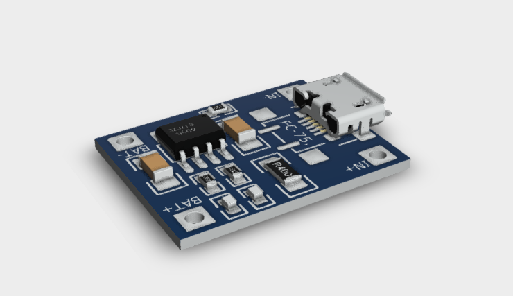 TP4056 Charger Module 3V OUT 3D STEP File