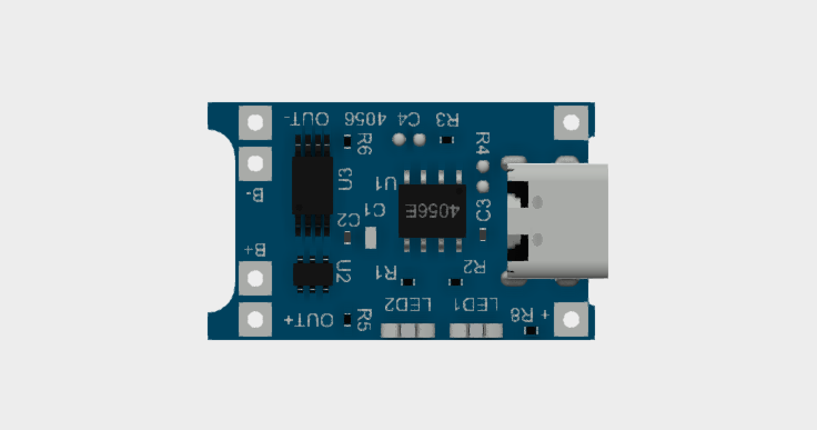 TP4056 Charging Module Type-C 3D STEP File