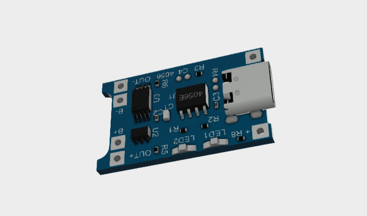 TP4056 Charging Module Type-C 3D STEP File