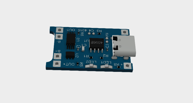 TP4056 Charging Module Type-C 3D STEP File