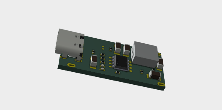 TYPE C 3.3V IP2312 3A 30.9x14.8 3D Model STEP File