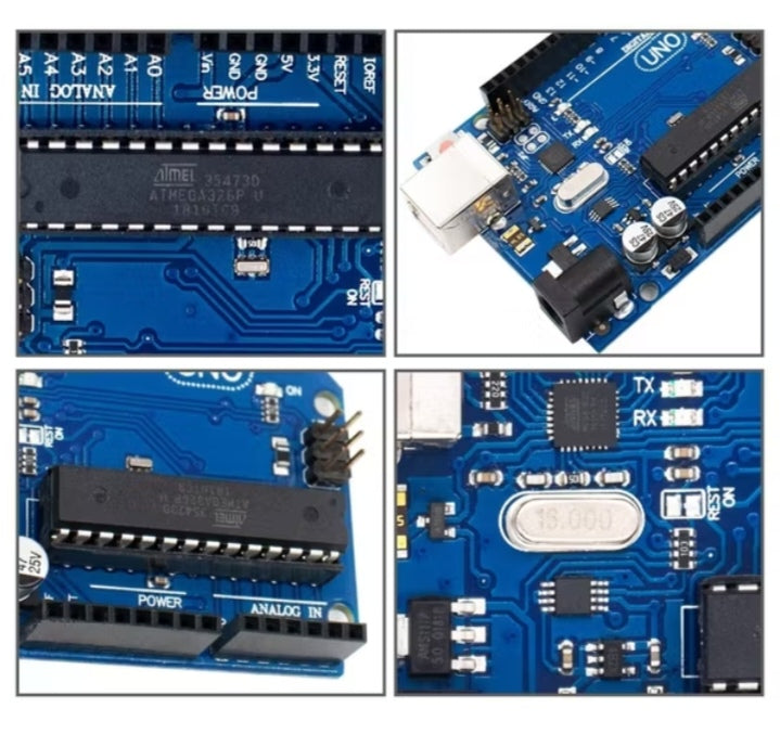 LAFVIN UNO R3 Development Board with ATmega328P & CH340G Chip + USB Cable – Compatible with Arduino IDE for DIY Electronics and Coding Projects