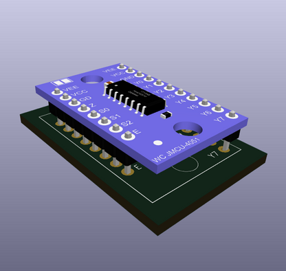 74HC4051_MODULE – KiCad Symbol, Footprint, and 3D STEP File