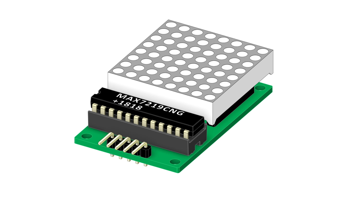 MAX7219 8×8 LED Matrix Module – STEP File (3D Model)