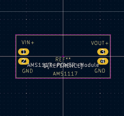AMS1117 Power Module – KiCad Symbol, PCB Footprint, and 3D STEP Model