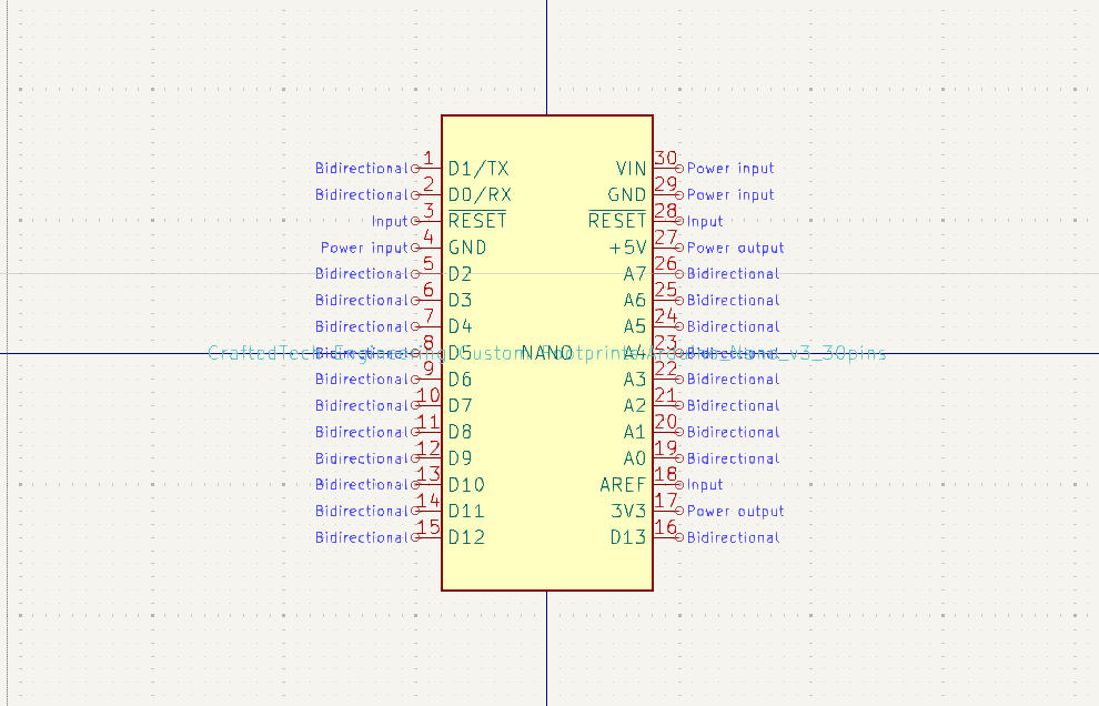 Arduino Nano V3 (30 Pins) – KiCad Symbol, Footprint, and 3D STEP File