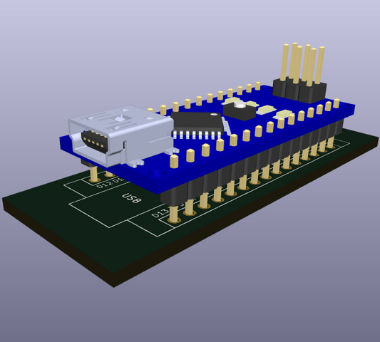 Arduino Nano V3 (30 Pins) – KiCad Symbol, Footprint, and 3D STEP File