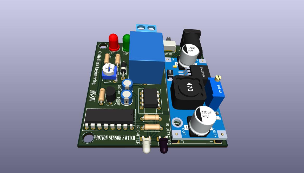 Motion Detector Sensor Switch PCB Board using CD4017