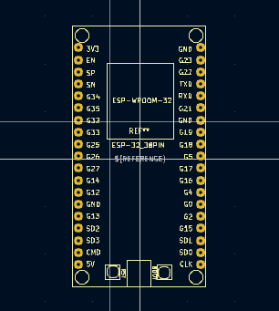 ESP32 (38-Pin) – KiCad Symbol, PCB Footprint, and 3D STEP File