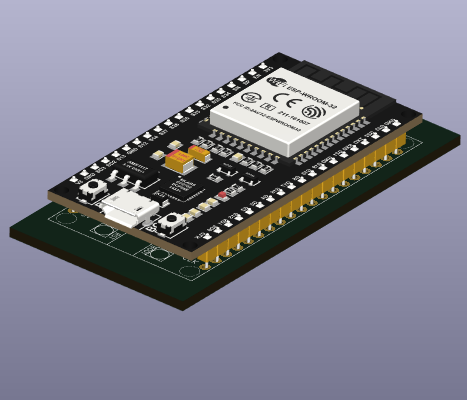 ESP32 (38-Pin) – KiCad Symbol, PCB Footprint, and 3D STEP File