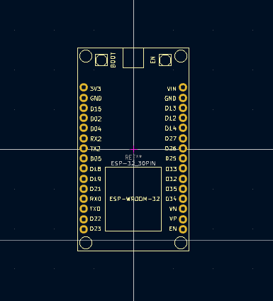 ESP32 (30-Pin) – KiCad Symbol, PCB Footprint, and 3D STEP File