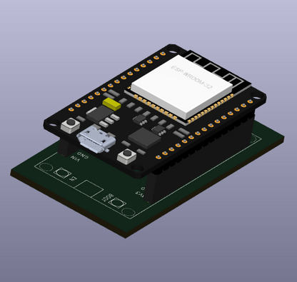 ESP32 (30-Pin) – KiCad Symbol, PCB Footprint, and 3D STEP File