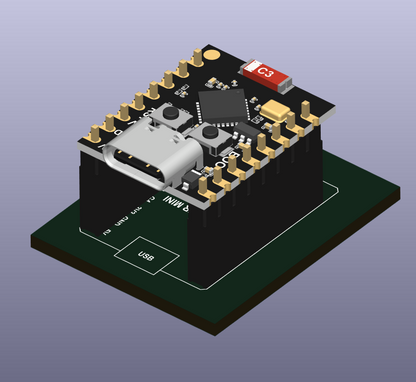 ESP32-C3-SUPER MINI MODULE KICAD STEP FILE, SYMBOL, AND FOOTPRINTS