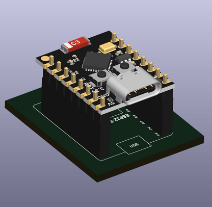 ESP32-C3-SUPER MINI MODULE KICAD STEP FILE, SYMBOL, AND FOOTPRINTS