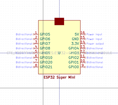 ESP32-C3-SUPER MINI MODULE KICAD STEP FILE, SYMBOL, AND FOOTPRINTS