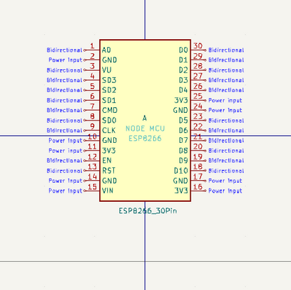 ESP8266 (30-Pin) – KiCad Symbol, PCB Footprint, and 3D STEP File