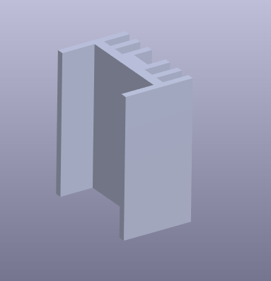 Heat Sink TO-220 10x15x20mm Step File (for Regulator LM7808 and 7805)