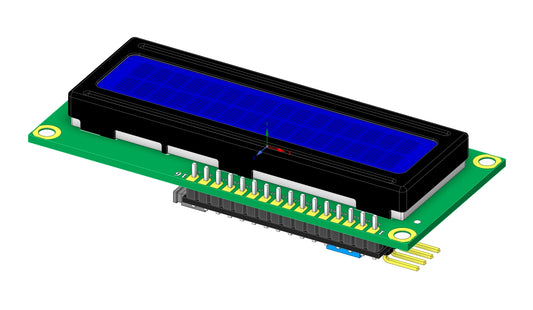 Blue LCD 16×2 Character Display with I2C Driver – STEP File