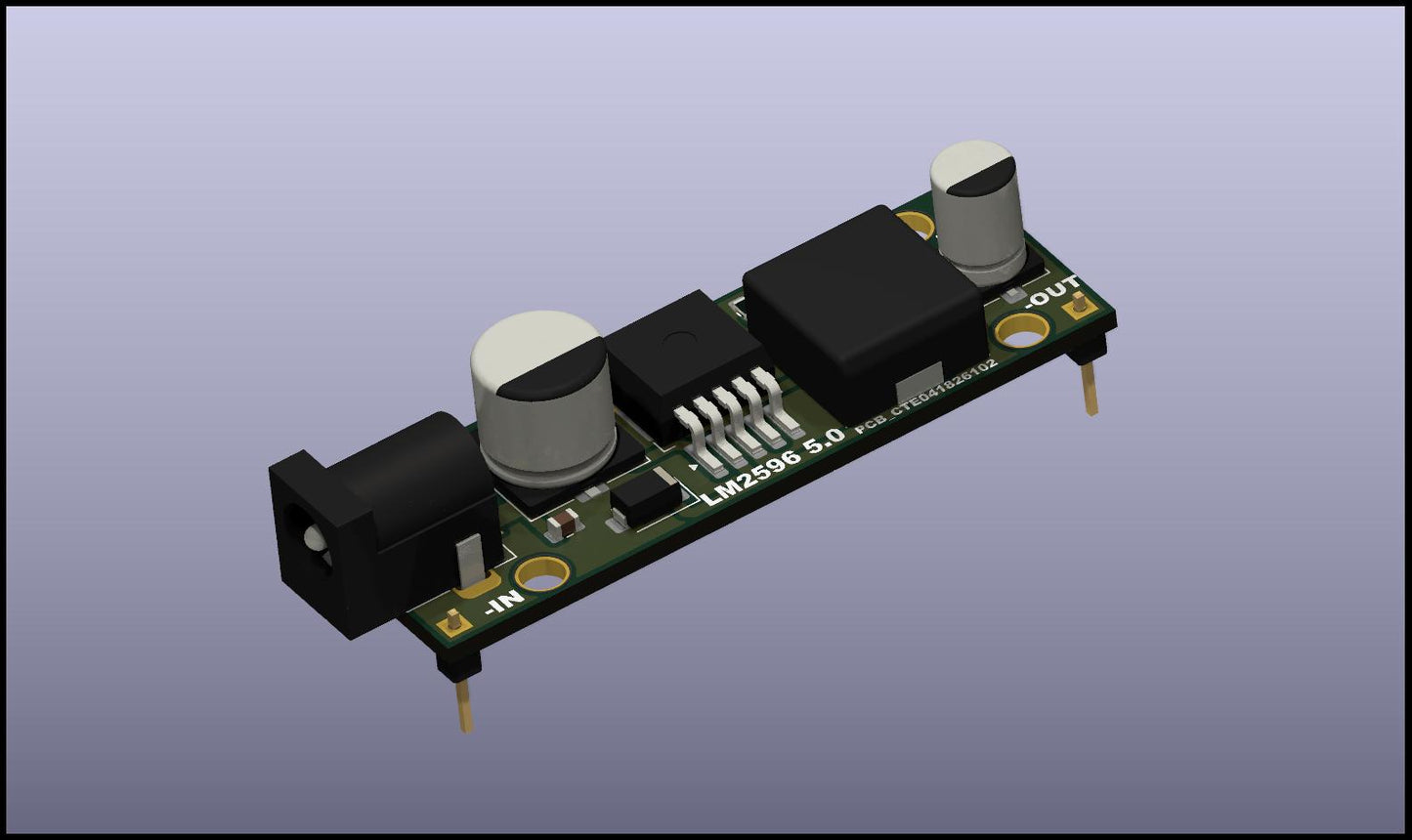 LM2596 BUCK CONVERTER PCB - GERBER, BOM, CPL and STEP FILE