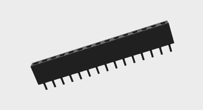 Arduino Nano and ESP32 30-Pin 15P Socket Pin 3D STEP File for PCB ...