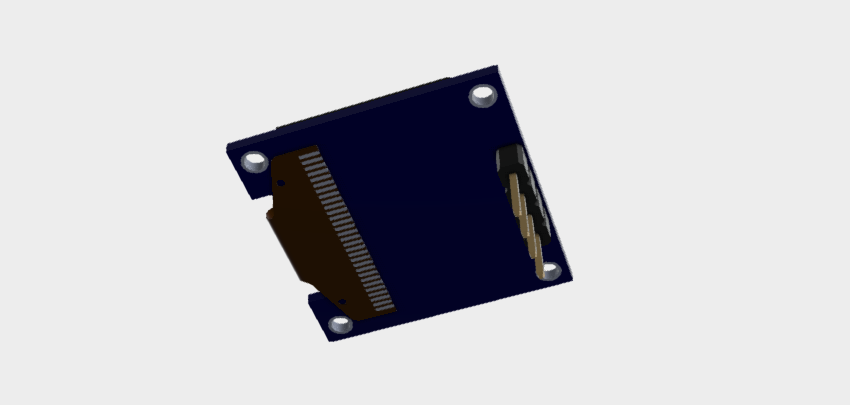 OLED I2C LCD 4 PIN 3D Model STEP File