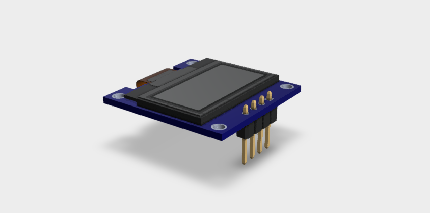 OLED I2C LCD 4 PIN 3D Model STEP File