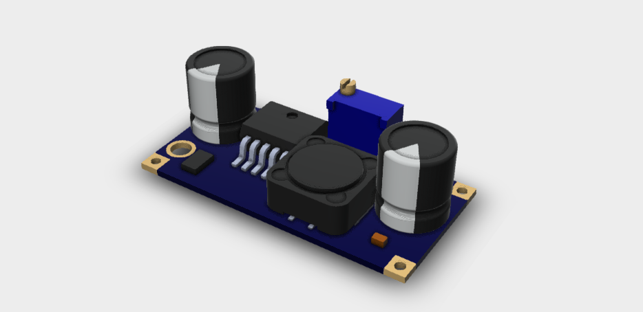 LM2596 DC to DC Buck Converter 3A 3D STEP File