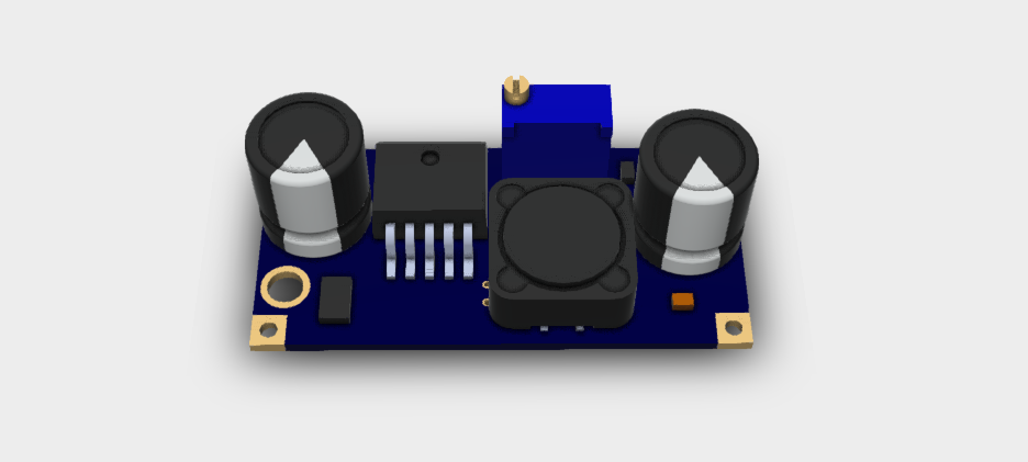 LM2596 DC to DC Buck Converter 3A 3D STEP File