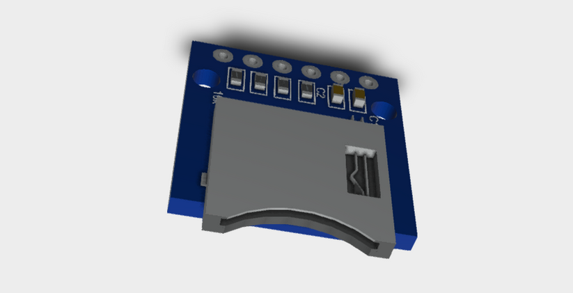 MicroSD Card Module 3D STEP File for PCB and CAD Design | CrafteDTech ...