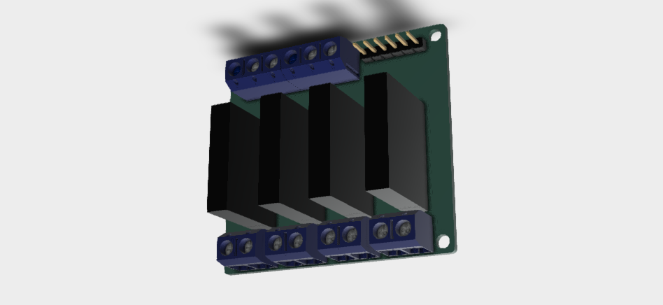 4 channel Solid State Relay 3d model step file