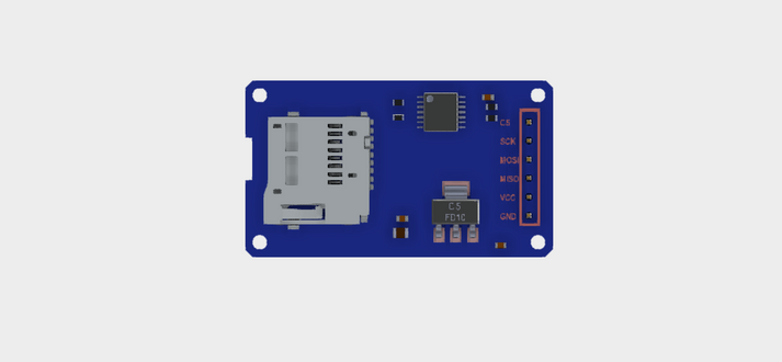 TF Micro SD Card Memory Module Vertical Pin 3D STEP File for PCB and ...