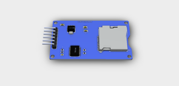 TF Micro SD Card Memory Module Horizontal Pin 3D STEP File for PCB and ...