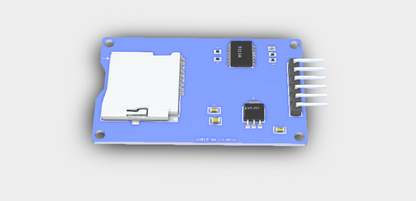 TF Micro SD Card Memory Module Horizontal Pin 3D Model STEP File