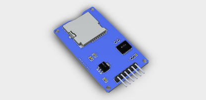 TF Micro SD Card Memory Module Horizontal Pin 3D Model STEP File