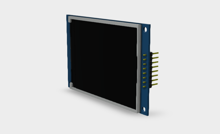 TFT LCD 2.8in 240x320 ILI9341 3D Model STEP File