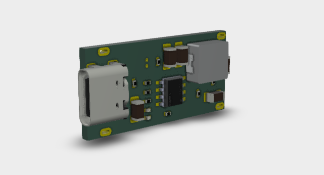 TYPE C 3.3V IP2312 3A 30.9x14.8 3D Model STEP File