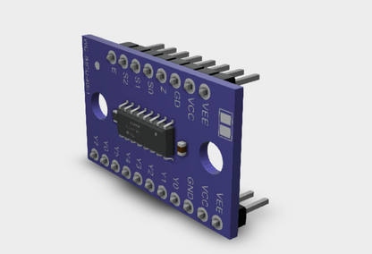 74HC4051 CD4051 Single 8-Channel Analog Multiplexer Selector Module 3D STEP File