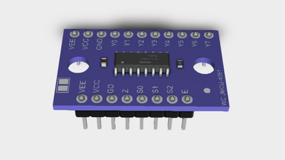 74HC4051 CD4051 Single 8-Channel Analog Multiplexer Selector Module 3D STEP File
