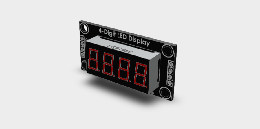 4-Digit LED Display TM1637 3D STEP File