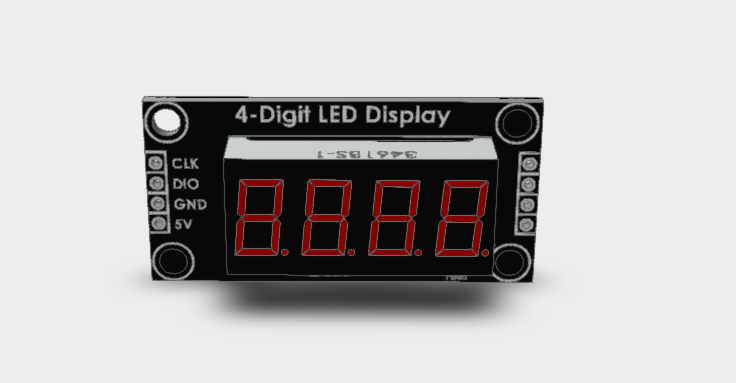 4-Digit LED Display TM1637 3D STEP File
